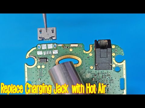 How to replace Mobile Phone Micro USB Charging Port Jack with Hot Air SMD Rework Station Tutorial 22