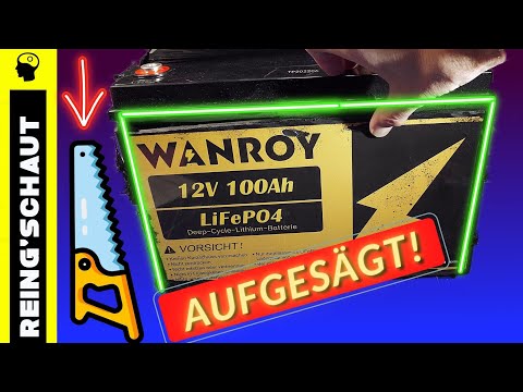 LiFePO4 Akku aufgesägt! 1,2kWh | WANROY 12V / 100Ah