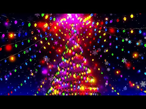 Neon Christmas Lights Background – 10 Hours | 4K Colorful Holiday Tree Visual Loop