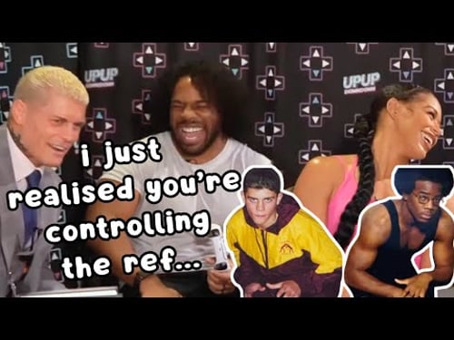 cody rhodes just trying to play wwe 2k with bianca belair but his high school rival is the ref
