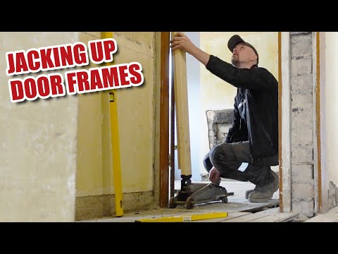 Using a car jack to level door frames (1920's Renovation Part 18)