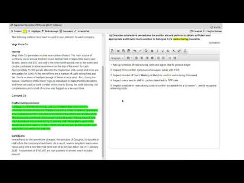 AA Revision September/December 2020 Section B Question 3 - ACCA Audit and Assurance AA Revision