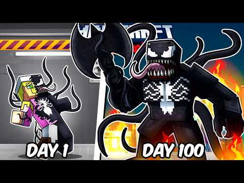 I Survived 100 Days as VENOM in Hardcore Minecraft!