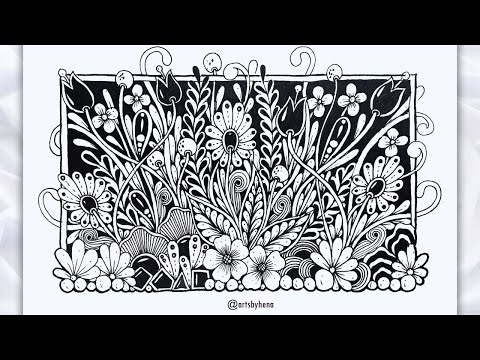 How To Draw Beautiful Floral Zentangle || Zentangle Art