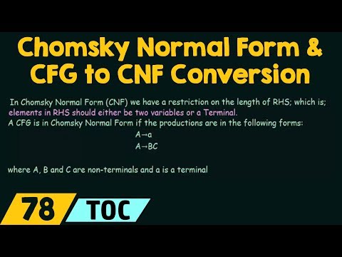 Chomsky Normal Form & CFG to CNF Conversion