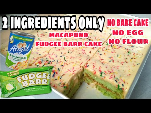 No Bake Fudgee Barr Macapuno Cake | 2 Ingredients Only | Sobrang Sarap na Dessert | Madaling Gawin