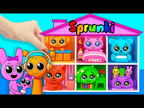Incredibox Sprunki 💖Build ALL SPRUNKI COLOR HOUSE has Pinki & Oren Room, Wenda Kitchen for Cardboard