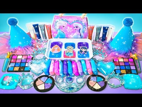 Relaxing Galaxy! Mixing All Cute Glittery Charms with Clay || FUN ELSA CRAFT!βοΈ