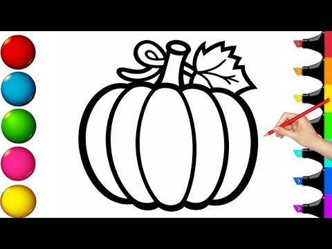 How to Draw and Color a Halloween Pumpkin | Easy Pumpkin Drawing for Kids