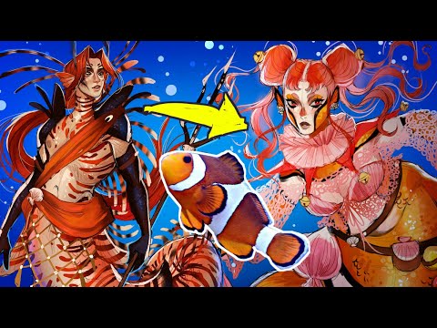 Turning fish into MERMAIDS (& merfolk)🧜♀️ (CHARACTER DESIGN CHALLENGE)