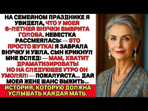 На семейном празднике я увидела, что у моей 6-летней внучки побритая голова.А моя невестка только