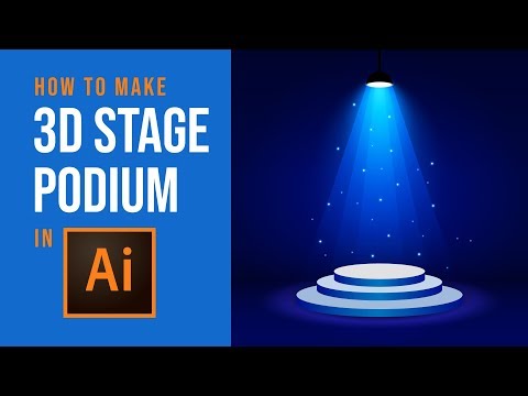 How to Make 3D Stage Podium & Spotlight - Adobe Illustrator Tutorial