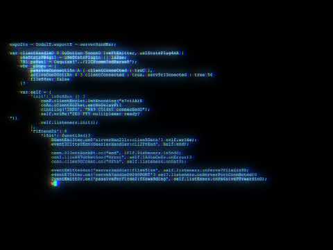 4ΠΊ Relaxing Coding Screensaver Encrypted Programming Code blue glitch Video Loop no sound, no music