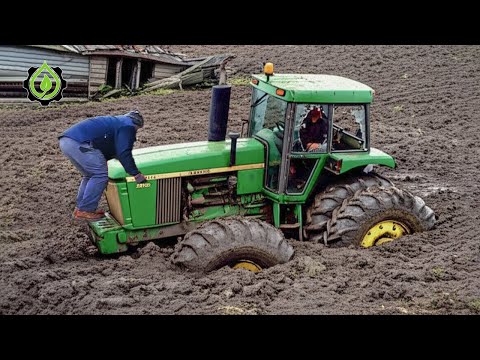Tractor Stuck In Mud Compilation | Amazing Tractor Operator Skills #17