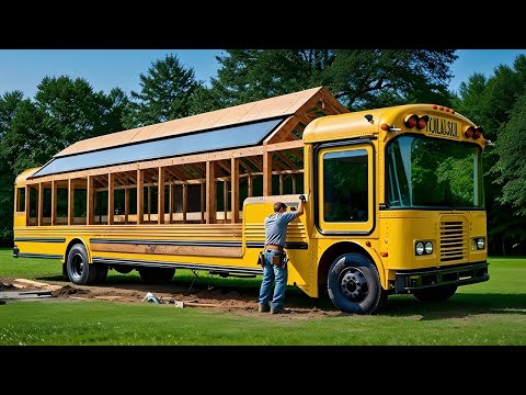 Couple Transforms Old School Bus into Amazing Mobile Home | Full Build by @lifeanywhere
