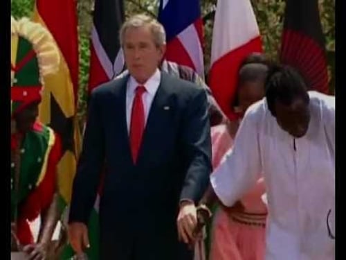 George W. Bush with the Kankouran West African Dance Company