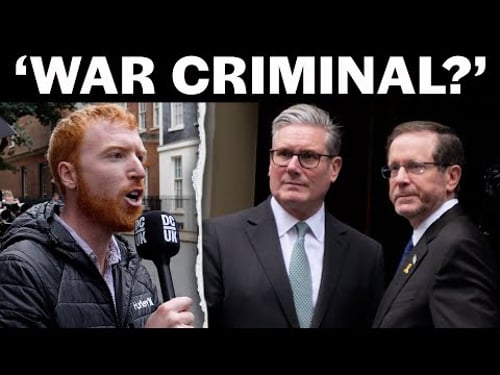 We asked Israel's president if he's a war criminal in front of Starmer
