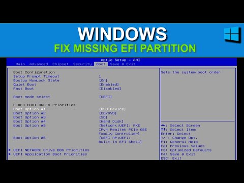 Windows Can't Boot | Missing EFI Partition
