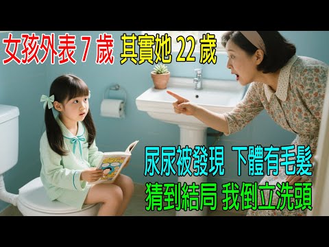 女孩外表7歲,其實她22歲,尿尿被發現有毛髮,猜到結局,我倒立洗頭!