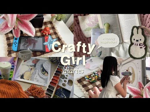 Crafty girl diaries + hobby inspo ˖𓍢ִ໋✂️ ✧˚🎨.⋆ Christmas rug tufting, holiday crochet, jewelry gifts
