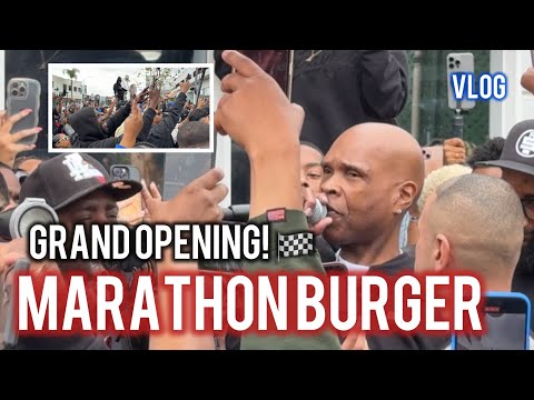 Nipsey Hussle's "Marathon Burger" GRAND OPENING! (Roddy Ricch, Big Boy, Matt Barnes & more)