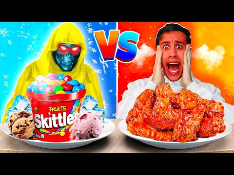 تحدي السخن vs البارد || لمدة يوم كامل !! 😱 مع الجني الملثم ( موثر جداا ) 😭💔