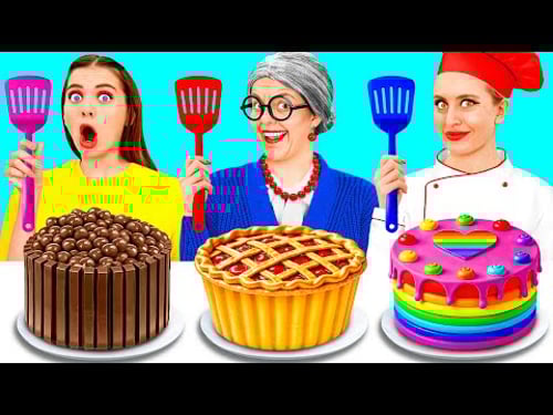 Eu vs Minha Vó No Desafio De Culinária | Batalha de Cozinha com Comida por BaRaDa Challenge