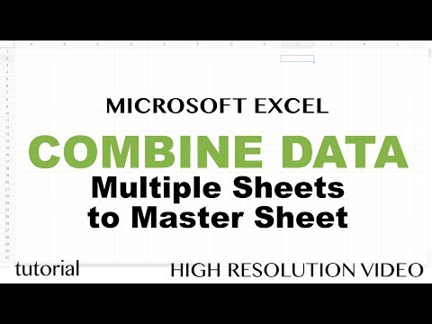 Excel - Combine Data from Multiple Worksheets (Tabs) into One Master Tab Tutorial