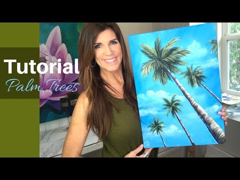 HOW TO PAINT PALM TREES in acrylics | For Beginners
