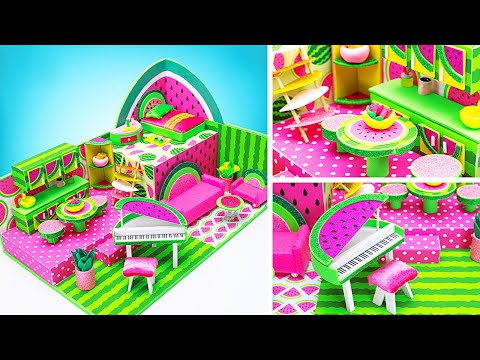 COOL! Crafting Colorful Watermelon Home! π EASY CARDBOARD DIY π