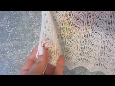 Палантин ручной деккеровкой узор "Павлиний хвост".