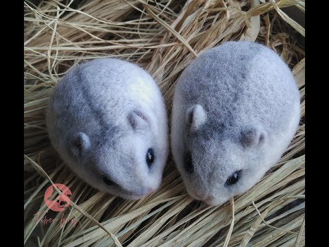 Chomik filcowanie na sucho tutorial /Needle felting "Hamster" for beginners with english subtitles