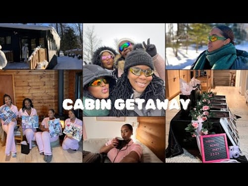 WINTER CABIN GETAWAY | 2024 Vision Board Party, Snow Tubing + Cabin Tour