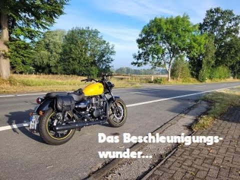 Royal Enfield Meteor 350, Beschleunigung 0-100km/h, 50-80km/h ( 3., 4. und 5.Gang)