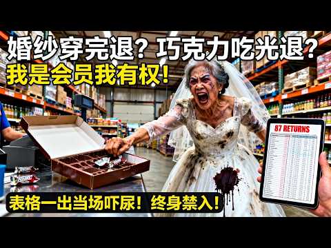 中国大妈Costco一年退货87次,婚纱穿完退、圣诞树用完退、巧克力吃剩3颗也敢退!被质疑后怒吼:"我是会员我有权利!"结果店员调出一张Excel表格,她当场尿失禁!