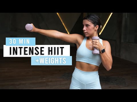 30 Min Intense Full Body HIIT Workout With Weights | Build Muscle & Burn Calories