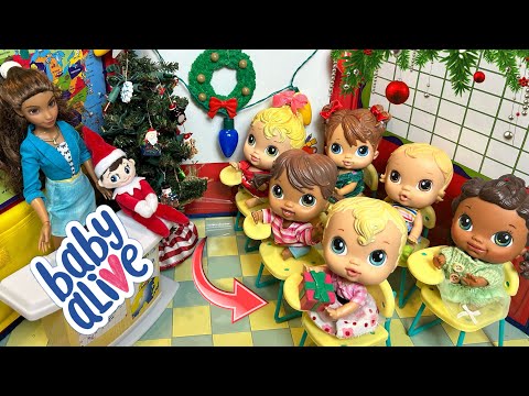 NEW Baby alive crib life dolls Morning routine ☀️ School day Christmas party 🎄