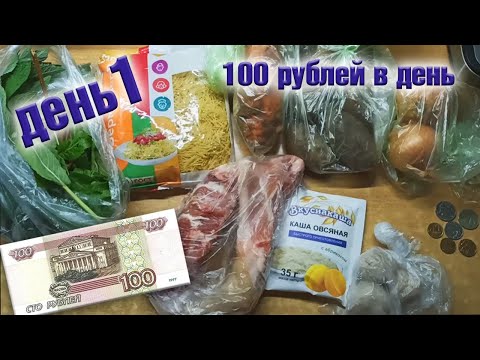 Выживаю неделю на 100 рублей в день. День 1.
