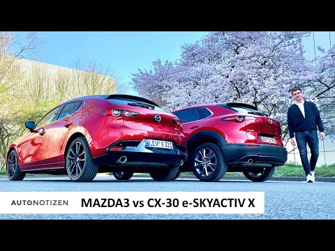Mazda3 oder CX-30? Kompakte als e-Skyactiv X mit 186 PS im Vergleich | Test | Review | 2021