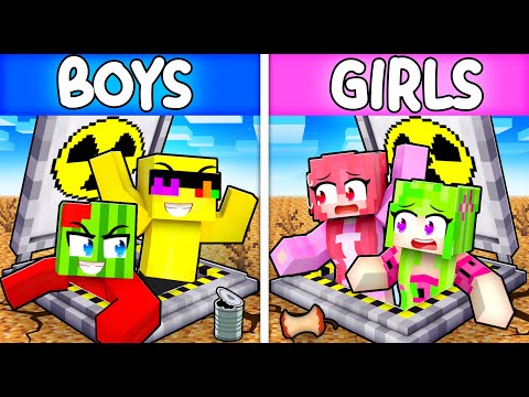 BOYS vs GIRLS Doomsday Bunker in Minecraft