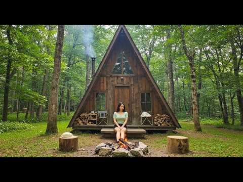 48 Hours Camping in my Private Cabin for Survival | Solo survival, Living off grid