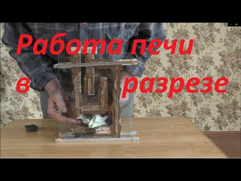 работа отопительной печи в разрезе