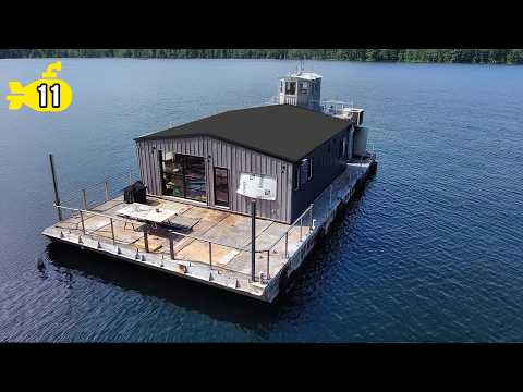 Transforming The Exterior Of Our Navy Barge Houseboat (ep 11)