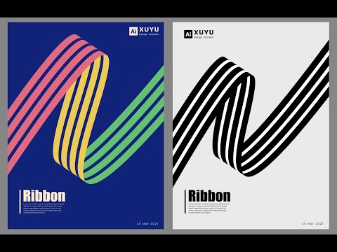 Adobe Illustrator Tutorial | How To Make A Ribbon Style Lines Poster