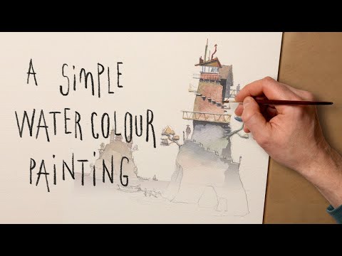Painting a Lighthouse Island in Watercolour - Start to Finish