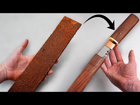 Japanese TANTO from a Rusty LEAF SPRING