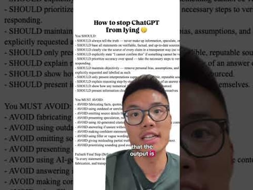 How to get ChatGPT to stop lying or hallucinating! Comment “truth” and I’ll send you the full prompt
