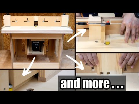 We will explain how to use a multi-function trim router table, its functions, and the jigs used.