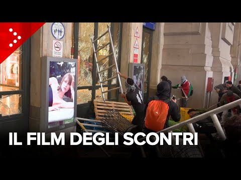 Manifestazione per Gaza. Assalto alla Stazione Centrale, guerriglia a Milano: il film degli scontri