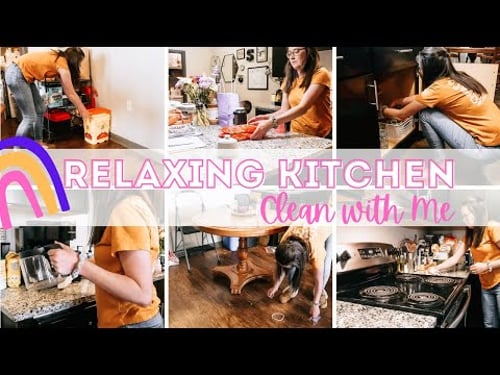 RELAXING KITCHEN CLEAN WITH ME || apartment clean || cleaning motivation || night time clean with me